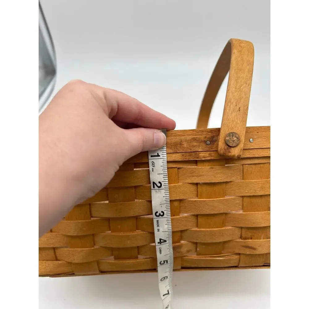 Vintage Longaberger Basket 1996 Handwoven Dresden Ohio Double Swing Handles